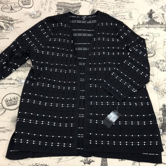 Alfani Open-Front Textured Cardigan - Picture 3 of 6